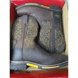 Justin Men's 9.5D Rustic Barn Composite Square Toe Waterproof Boot Cowboy NIB